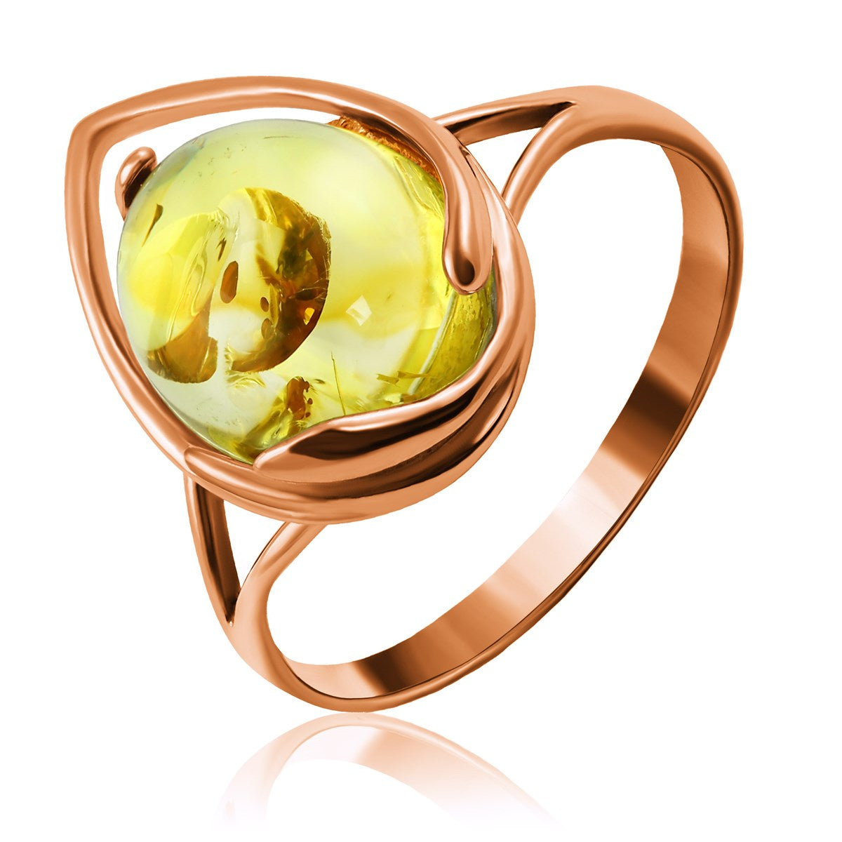 Oval Lemon Amber Silver Ring — DARVIN (Pre-Order)