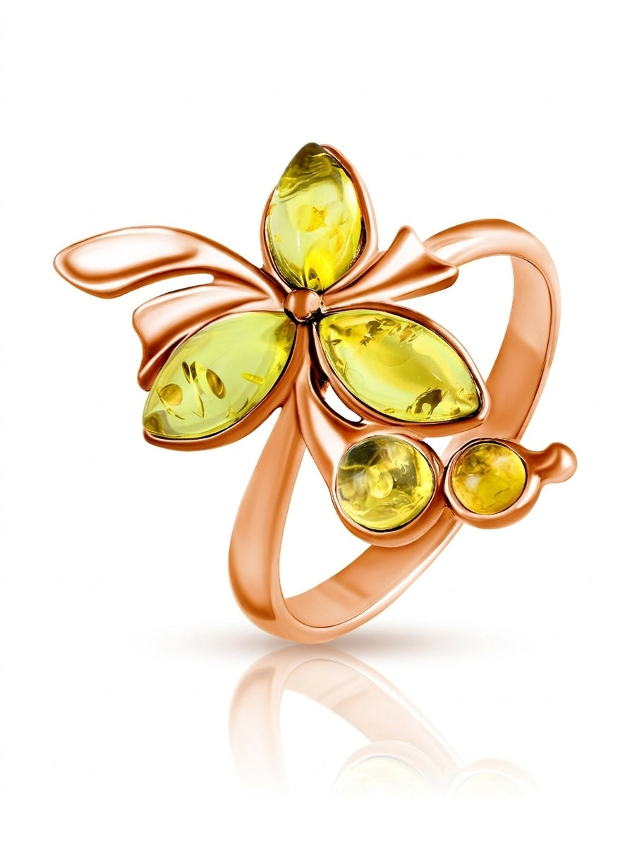 Marquise Lemon Amber Silver Ring — DARVIN (Pre-Order)