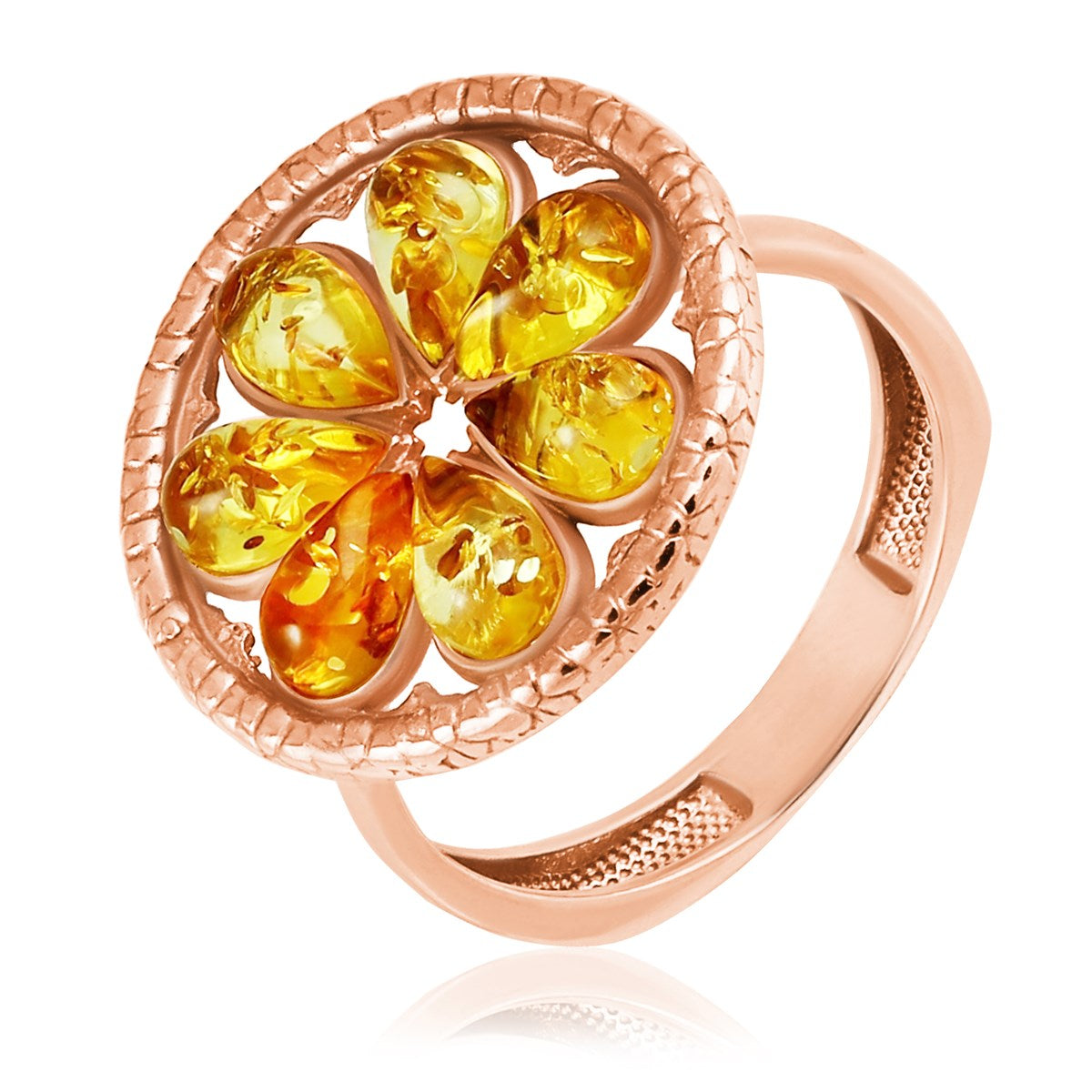 Teardrop Lemon Amber Silver Ring — DARVIN (Pre-Order)