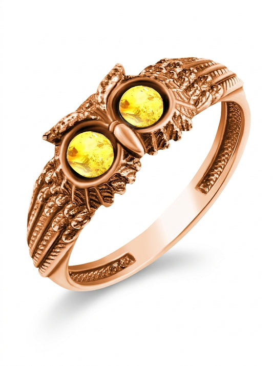 Round Lemon Amber Silver Ring — DARVIN (Pre-Order)
