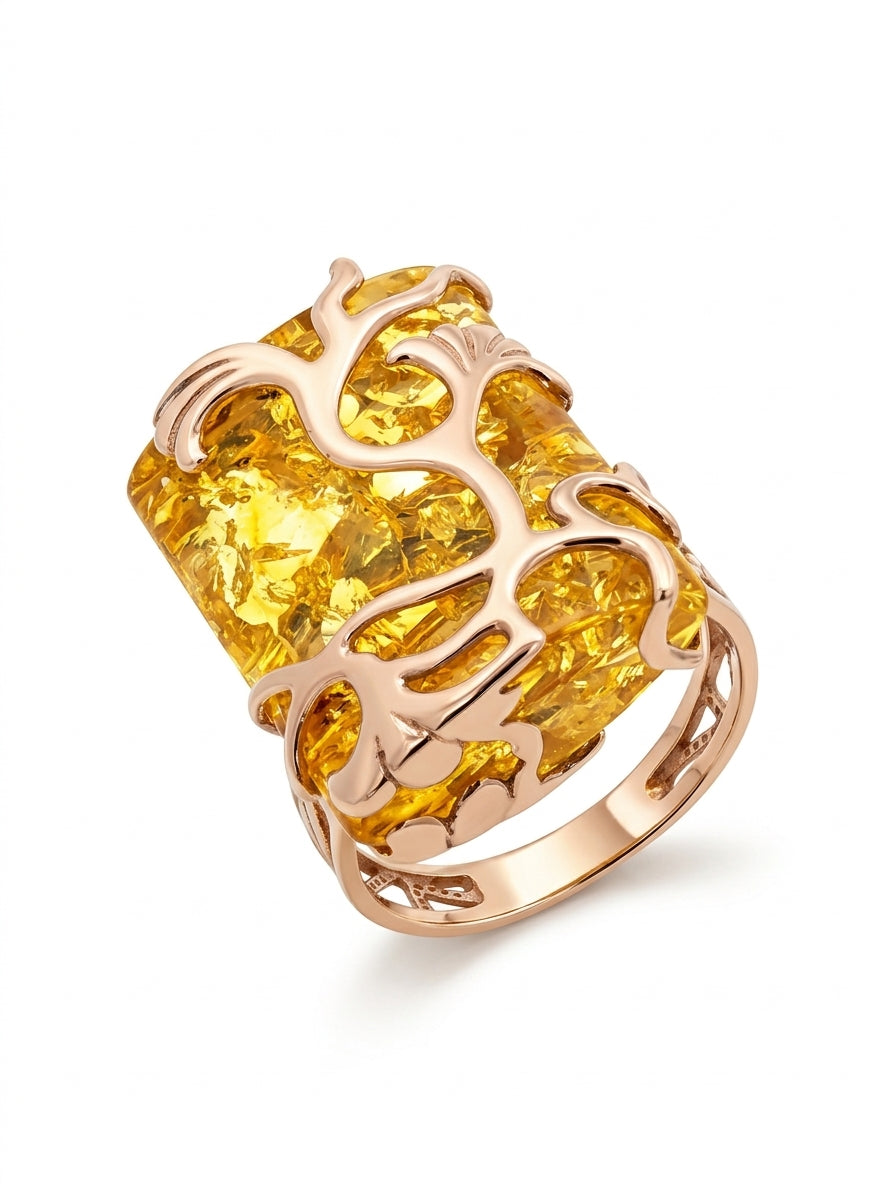 Lemon Amber Silver Ring — DARVIN (Pre-Order)