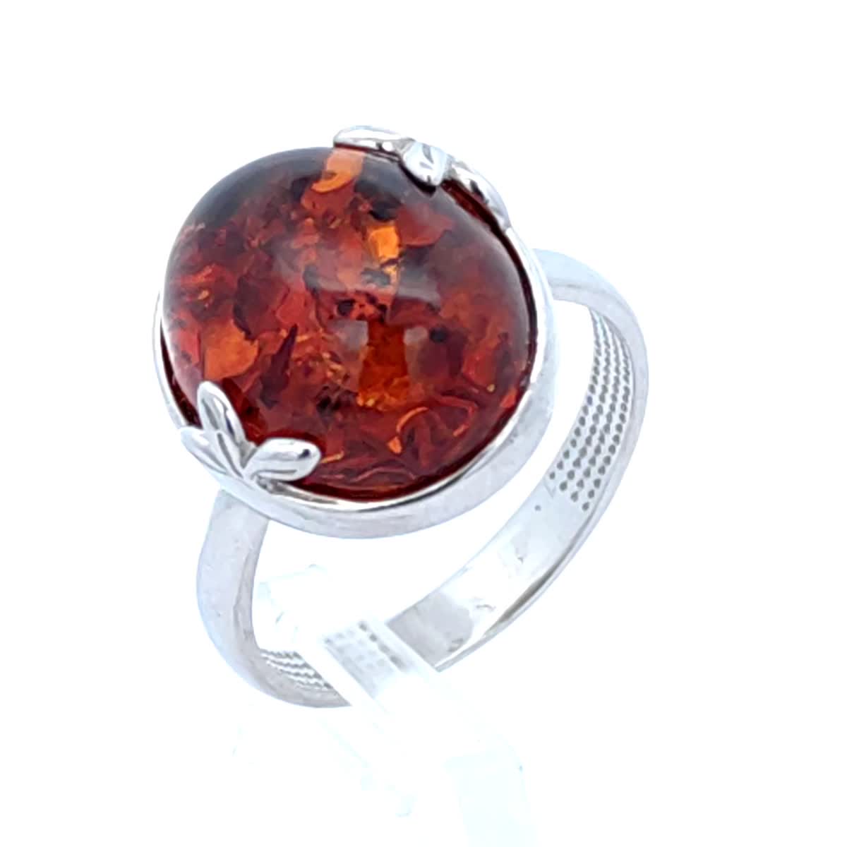Oval Cognac Amber Silver Ring — DARVIN (Pre-Order)