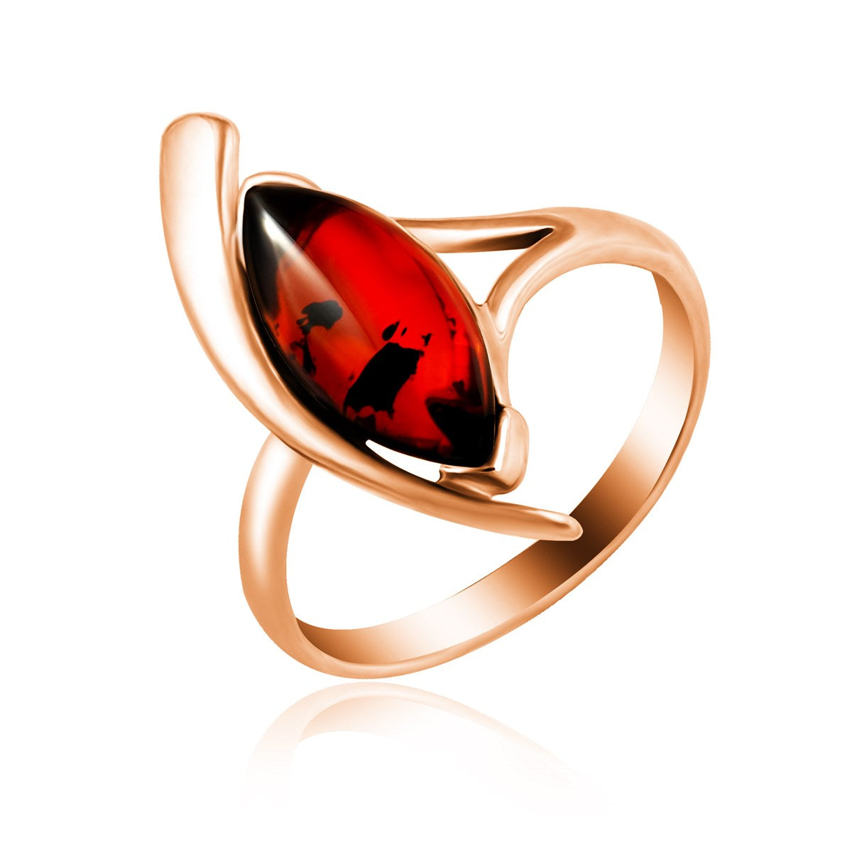 Marquise Cognac Amber Silver Ring — DARVIN (Pre-Order)