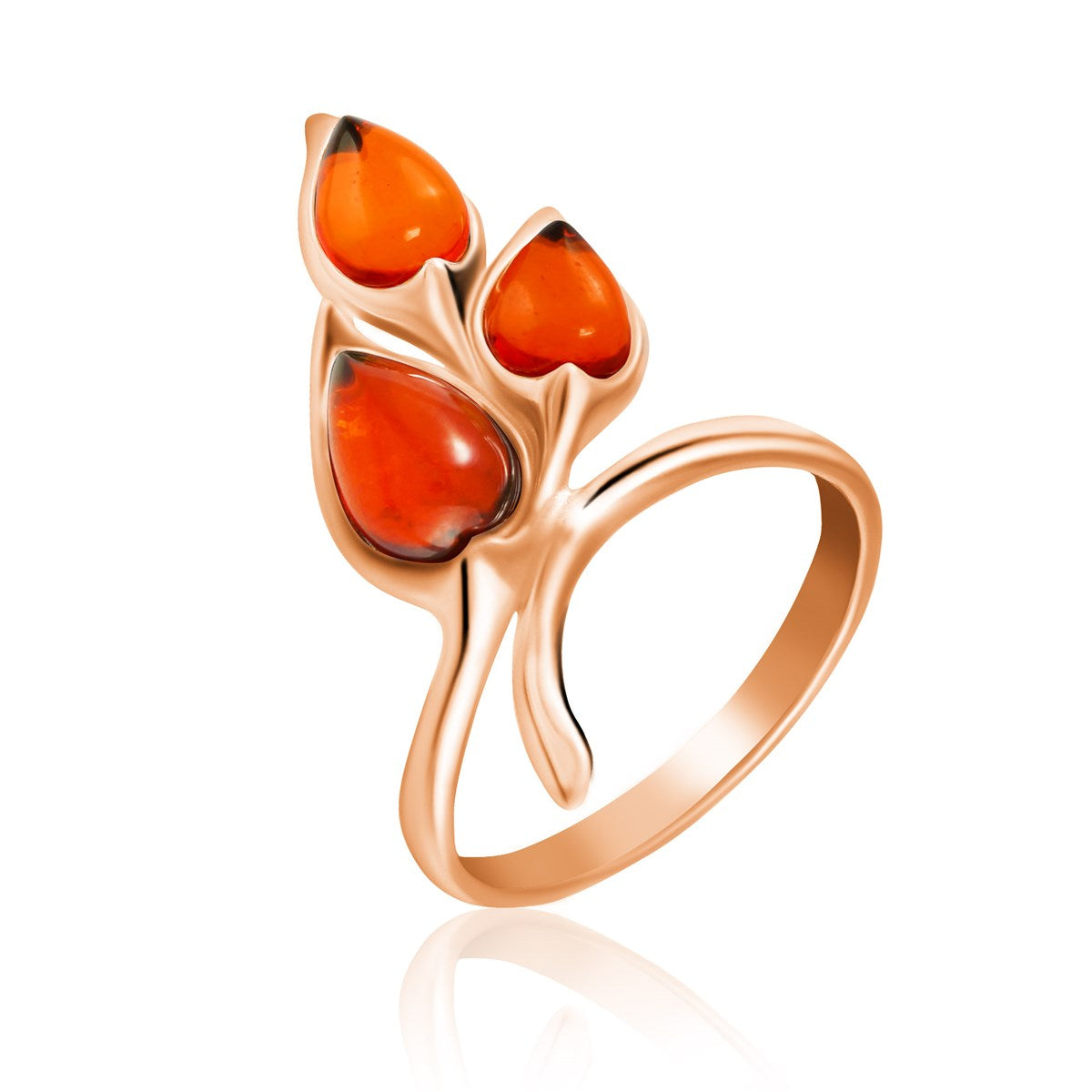 Teardrop Cognac Amber Silver Ring — DARVIN (Pre-Order)