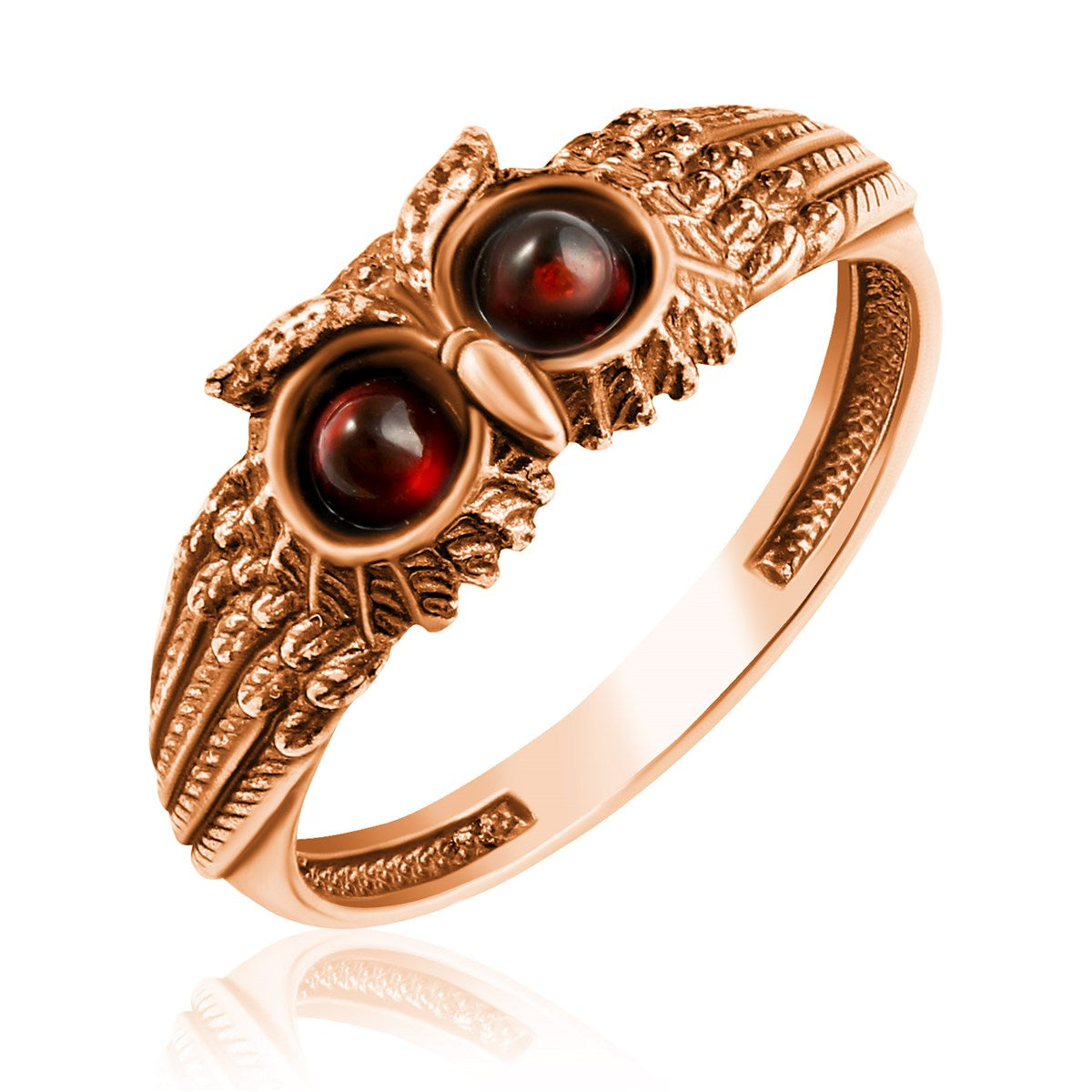 Round Cognac Amber Silver Ring — DARVIN (Pre-Order)
