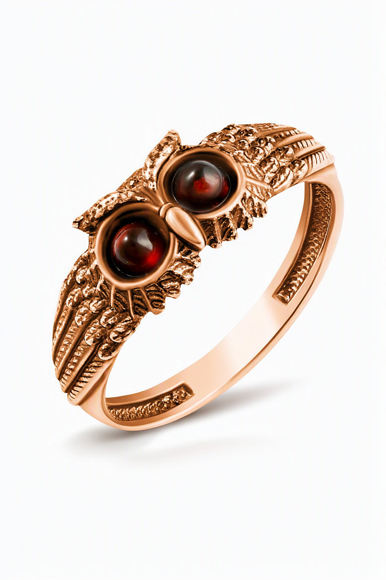Round Cognac Amber Silver Ring — DARVIN (Pre-Order)