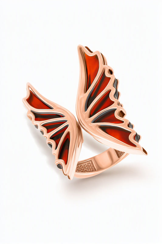Cognac Amber Silver Ring — DARVIN (Pre-Order)