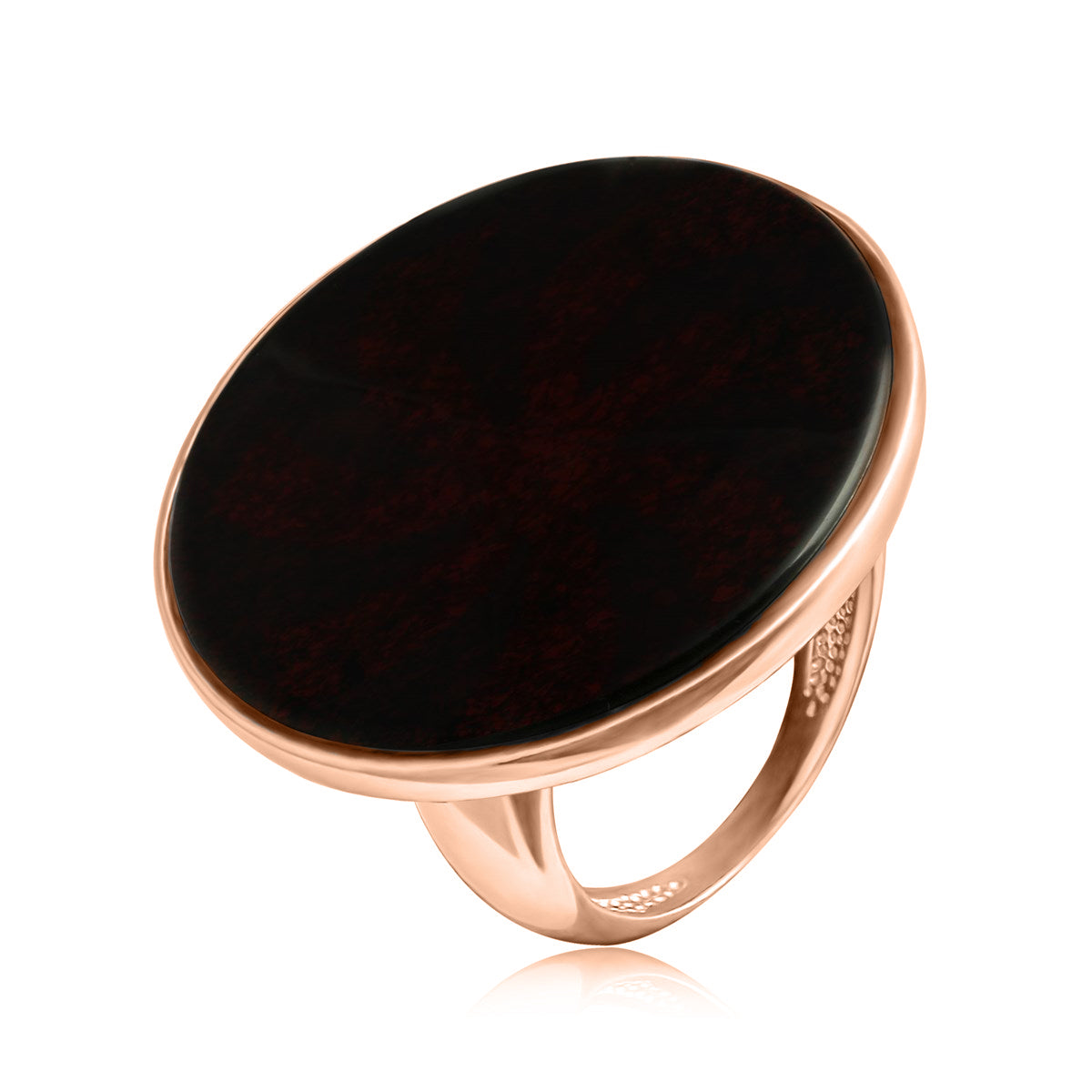 Round Cognac Amber Silver Ring — DARVIN (Pre-Order)
