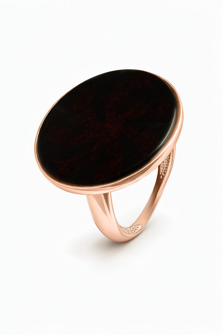 Round Cognac Amber Silver Ring — DARVIN (Pre-Order)