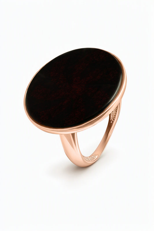 Round Cognac Amber Silver Ring — DARVIN (Pre-Order)