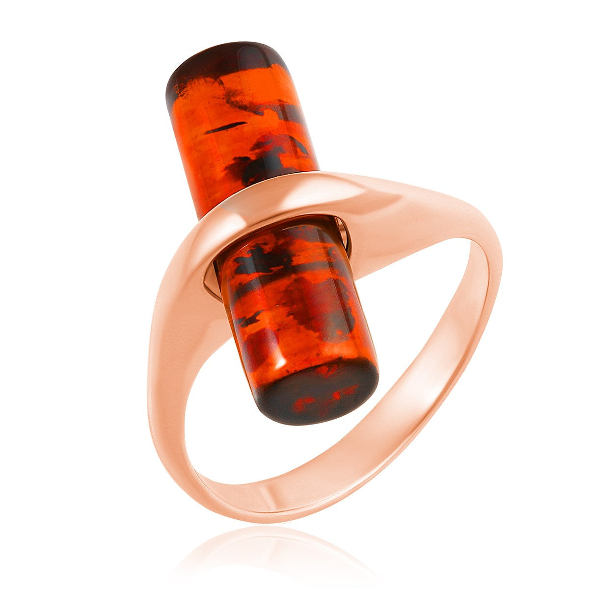 Cognac Amber Silver Ring — DARVIN (Pre-Order)