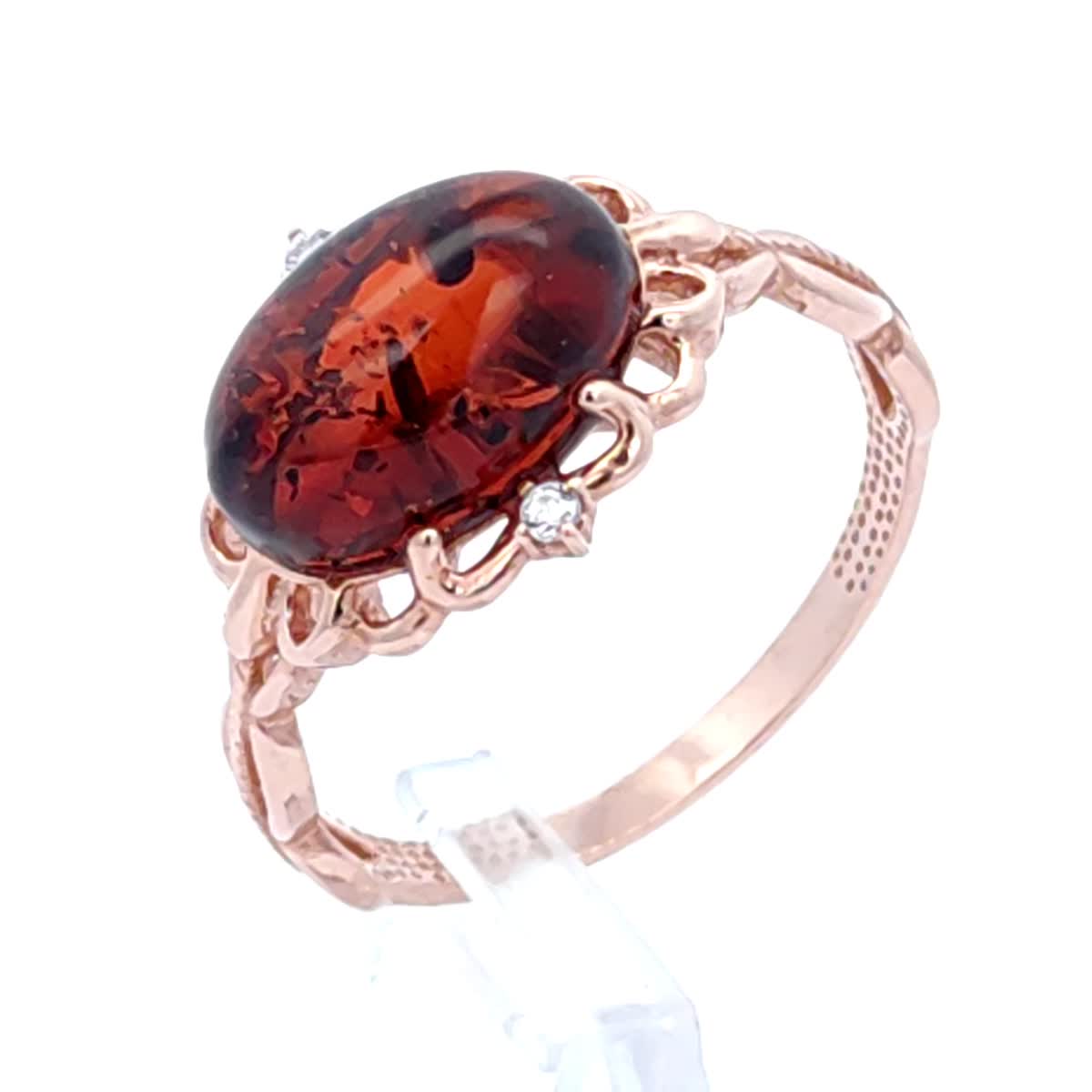 Oval Cognac, Colorless Amber Silver Ring — DARVIN (Pre-Order)