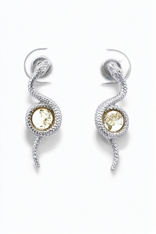 Round Lemon Amber Silver Stud Earrings — DARVIN (Pre-Order)