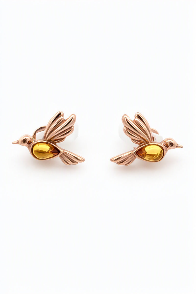 Teardrop Lemon Amber Silver Stud Earrings — DARVIN (Pre-Order)