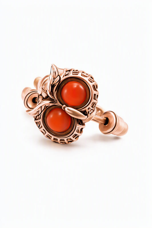Round Cognac Amber Silver Stud Earrings — DARVIN (Pre-Order)