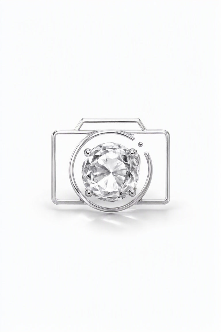 Round Sapphire Blue Amber Silver Stud Earrings — DARVIN (Pre-Order)