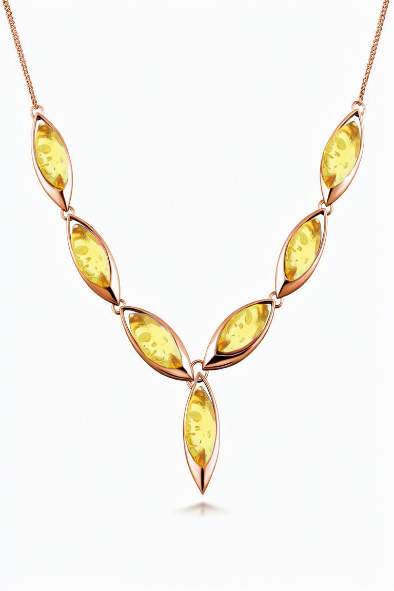 Marquise Lemon Amber Silver Necklace — DARVIN (Pre-Order)