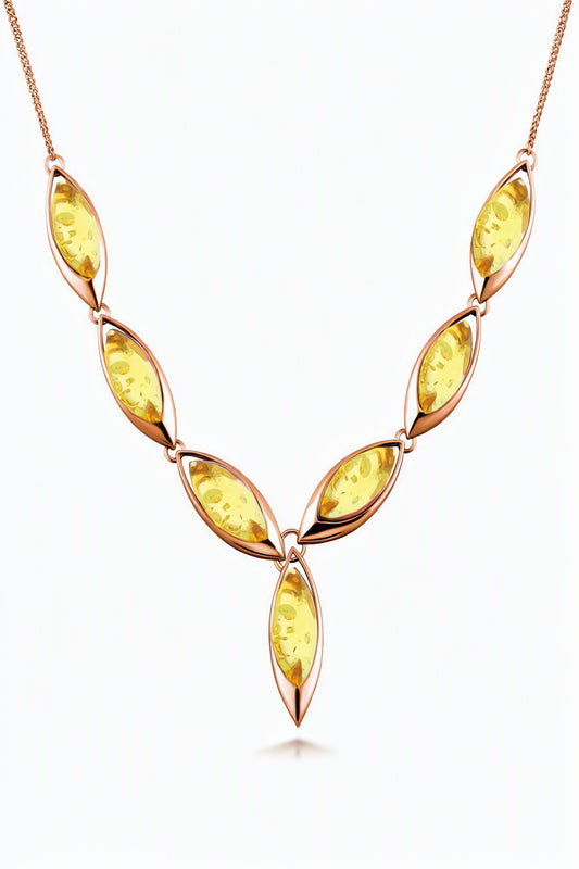 Marquise Lemon Amber Silver Necklace — DARVIN (Pre-Order)