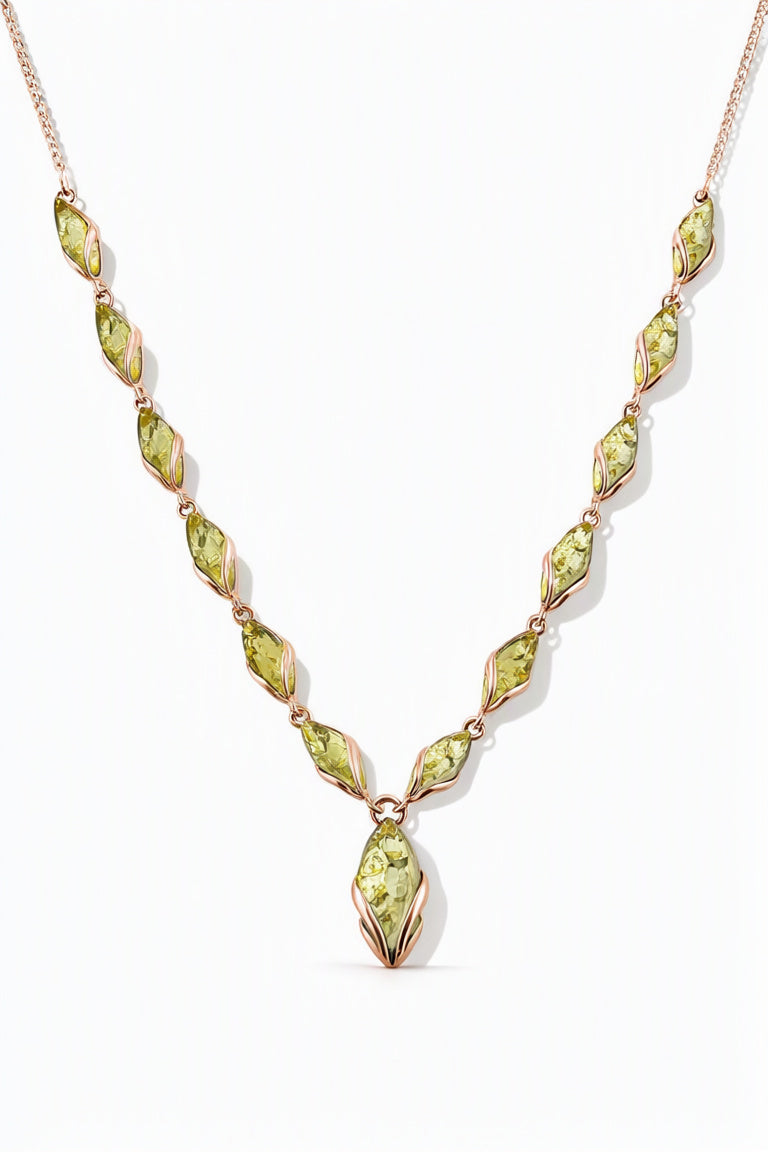 Marquise Lemon Amber Silver Necklace — DARVIN (Pre-Order)