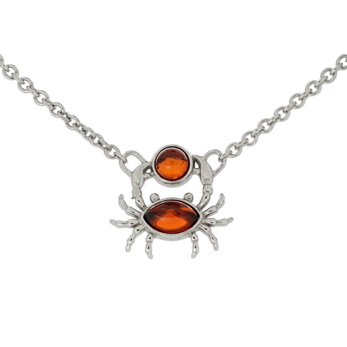 Marquise Cognac Amber Silver Necklace — DARVIN (Pre-Order)