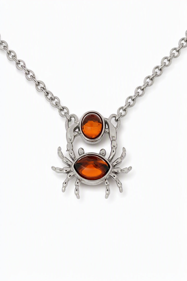 Marquise Cognac Amber Silver Necklace — DARVIN (Pre-Order)