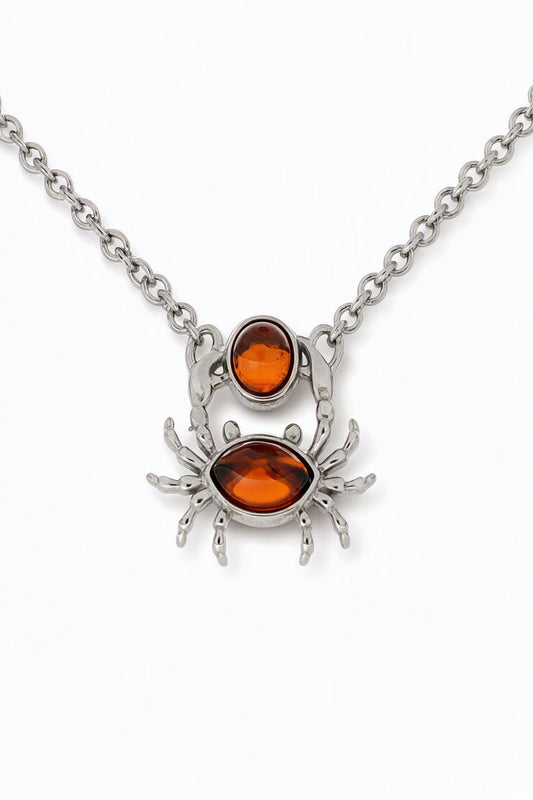 Marquise Cognac Amber Silver Necklace — DARVIN (Pre-Order)