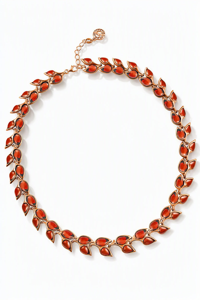 Teardrop Cognac Amber Silver Necklace — DARVIN (Pre-Order)