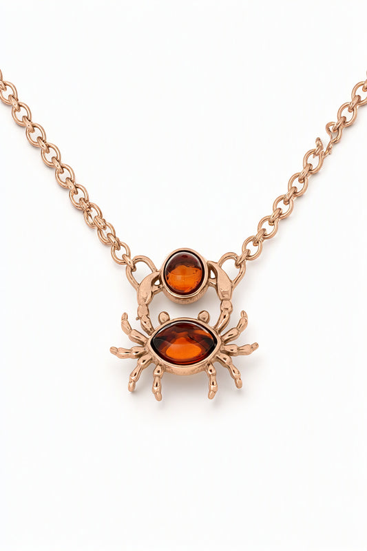 Marquise Cognac Amber Silver Necklace — DARVIN (Pre-Order)