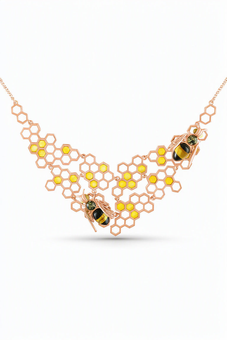 Oval Mixed Amber Silver Necklace — DARVIN (Pre-Order)
