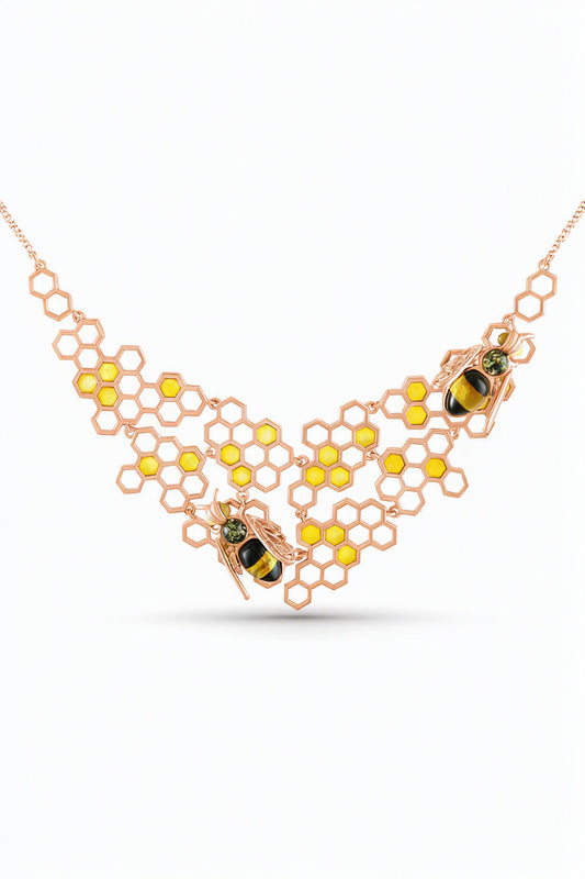 Oval Mixed Amber Silver Necklace — DARVIN (Pre-Order)