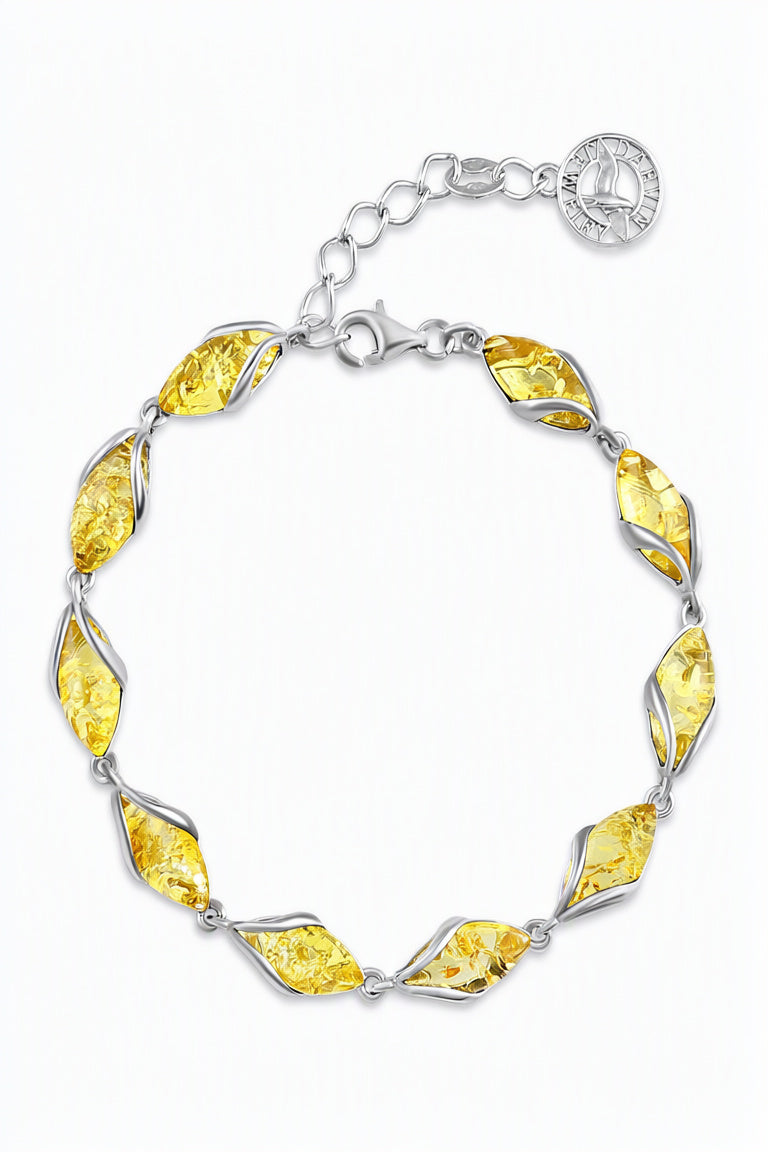 Marquise Lemon Amber Silver Bracelet — DARVIN (Pre-Order)