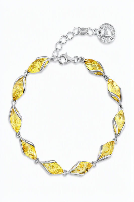 Marquise Lemon Amber Silver Bracelet — DARVIN (Pre-Order)