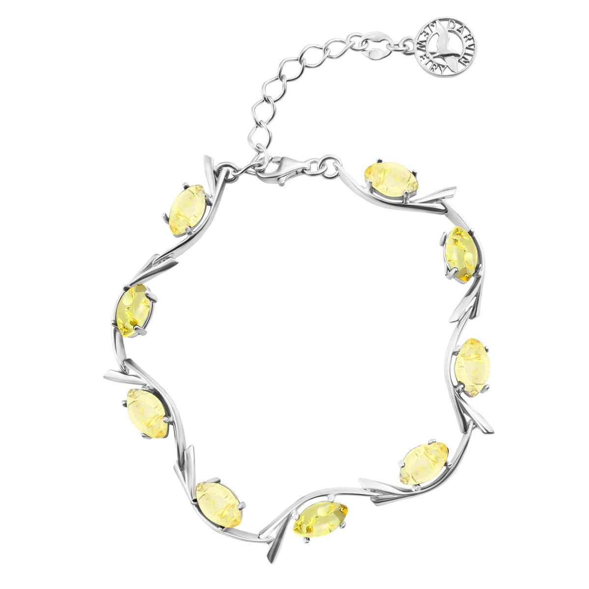 Marquise Lemon Amber Silver Bracelet — DARVIN (Pre-Order)