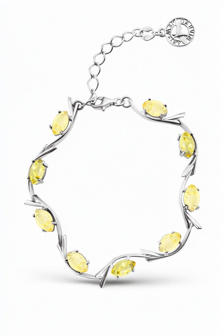 Marquise Lemon Amber Silver Bracelet — DARVIN (Pre-Order)
