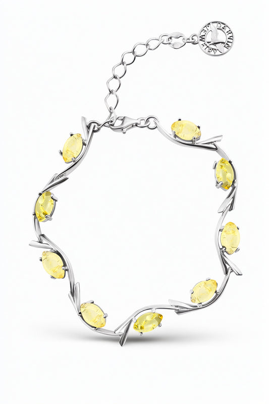 Marquise Lemon Amber Silver Bracelet — DARVIN (Pre-Order)