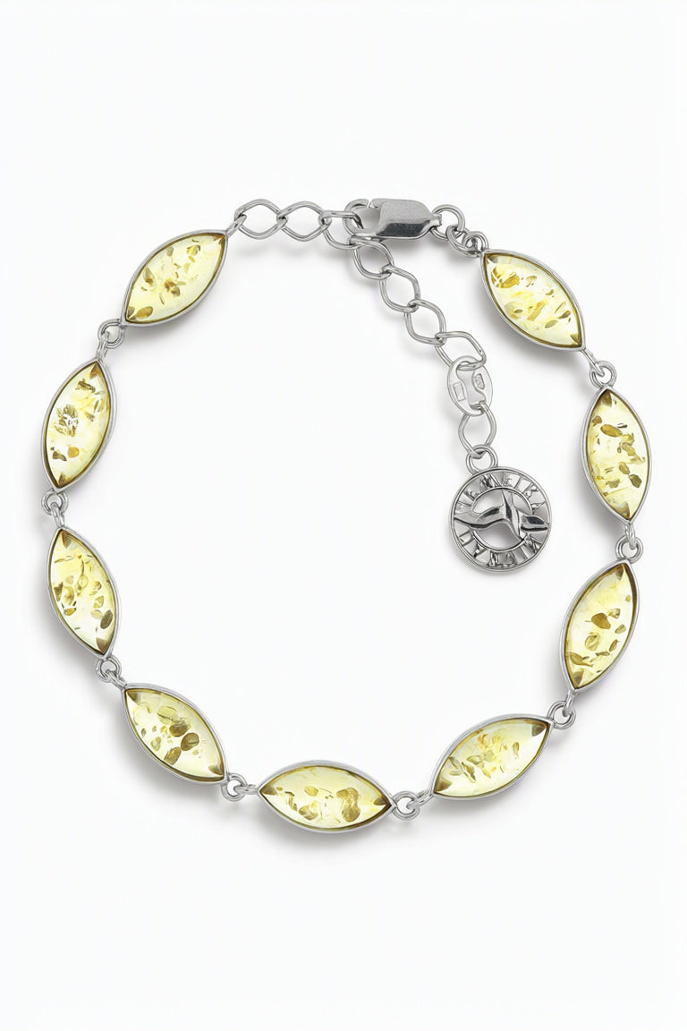 Marquise Lemon Amber Silver Bracelet — DARVIN (Pre-Order)
