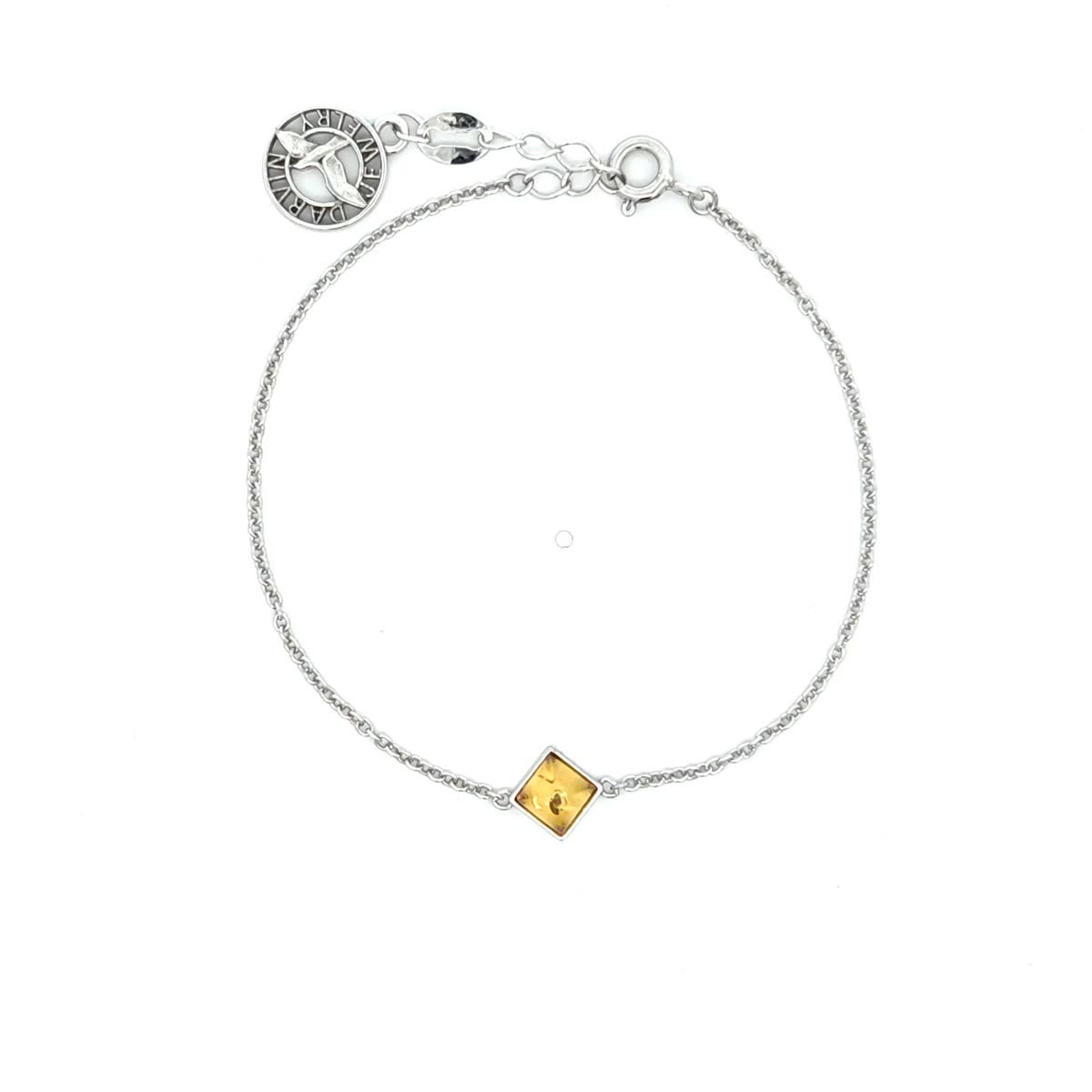 Square Lemon Amber Silver Bracelet — DARVIN (Pre-Order)