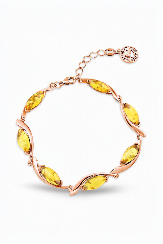 Marquise Lemon Amber Silver Bracelet — DARVIN (Pre-Order)