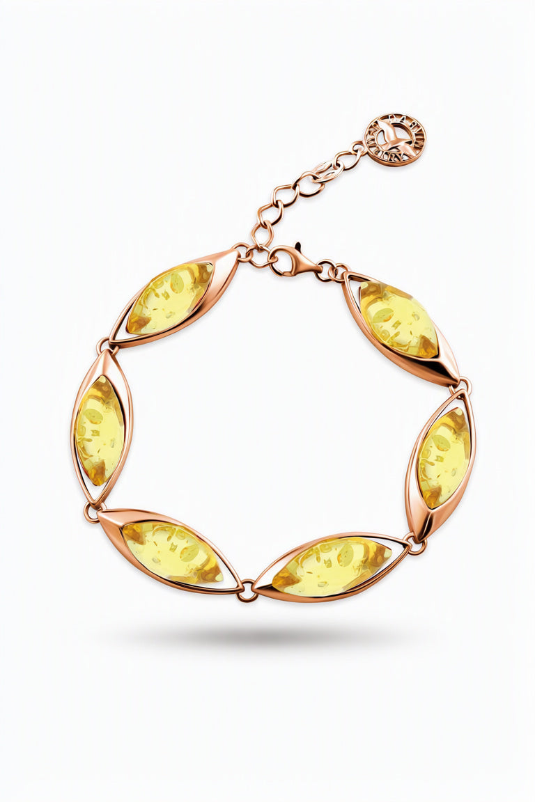 Marquise Lemon Amber Silver Bracelet — DARVIN (Pre-Order)