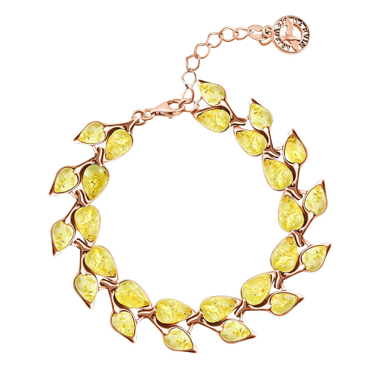 Teardrop Lemon Amber Silver Bracelet — DARVIN (Pre-Order)
