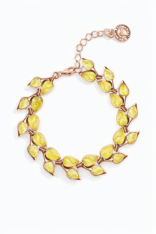 Teardrop Lemon Amber Silver Bracelet — DARVIN (Pre-Order)