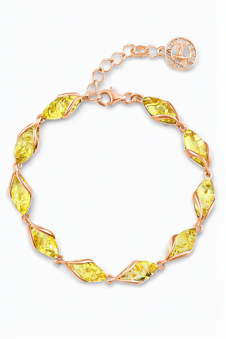 Marquise Lemon Amber Silver Bracelet — DARVIN (Pre-Order)