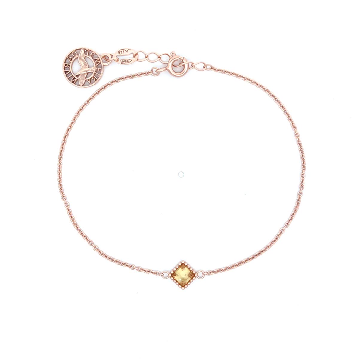 Square Lemon Amber Silver Bracelet — DARVIN (Pre-Order)