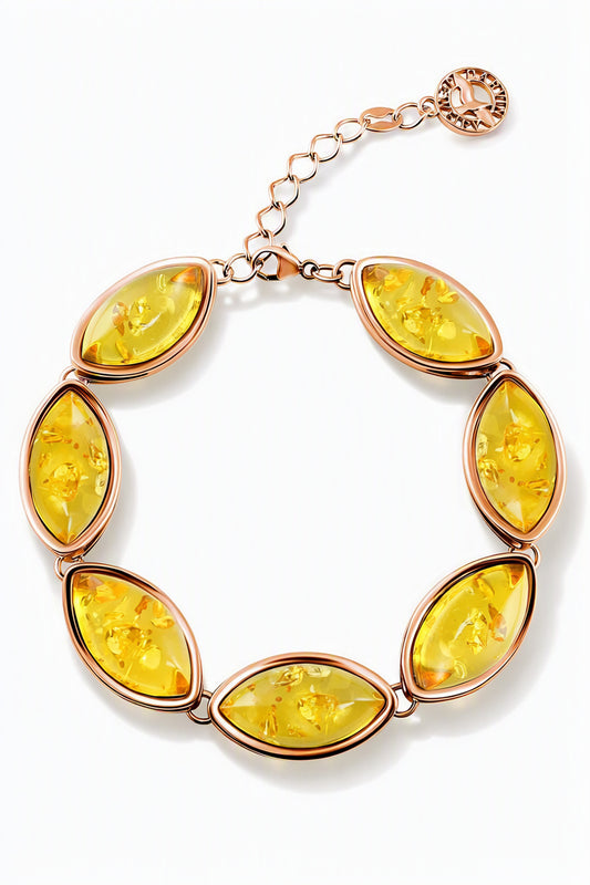 Marquise Lemon Amber Silver Bracelet — DARVIN (Pre-Order)
