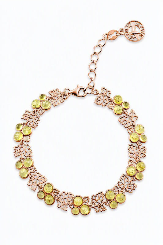 Round Lemon Amber Silver Bracelet — DARVIN (Pre-Order)