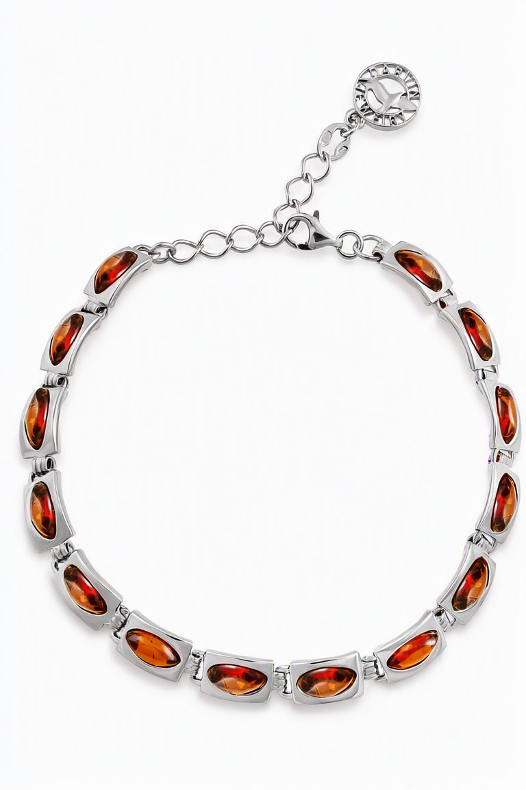 Marquise Cognac Amber Silver Bracelet — DARVIN (Pre-Order)
