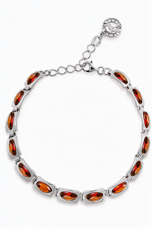 Marquise Cognac Amber Silver Bracelet — DARVIN (Pre-Order)