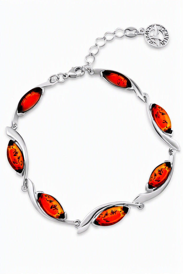 Marquise Cognac Amber Silver Bracelet — DARVIN (Pre-Order)