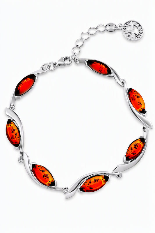 Marquise Cognac Amber Silver Bracelet — DARVIN (Pre-Order)