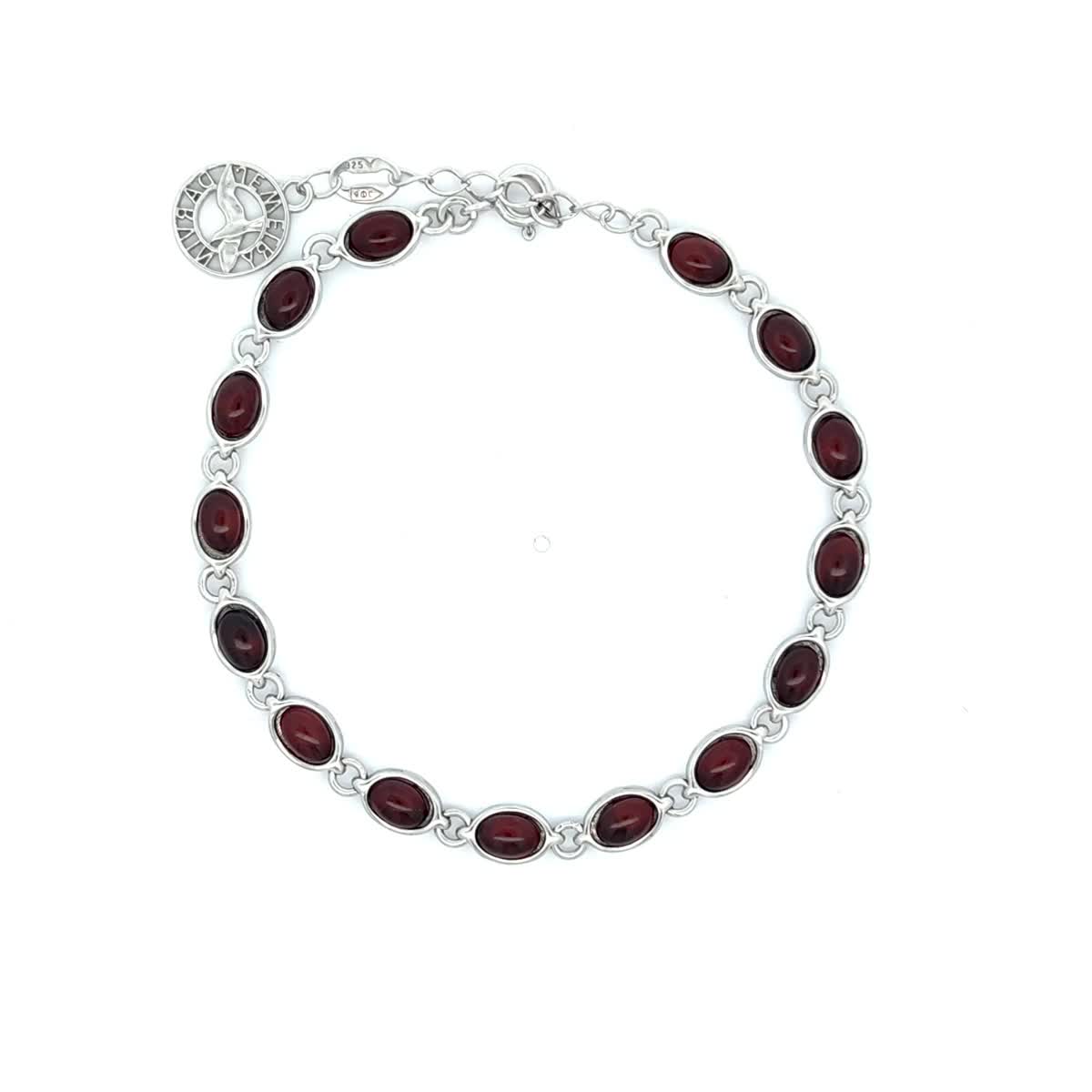Oval Cognac Amber Silver Bracelet — DARVIN (Pre-Order)
